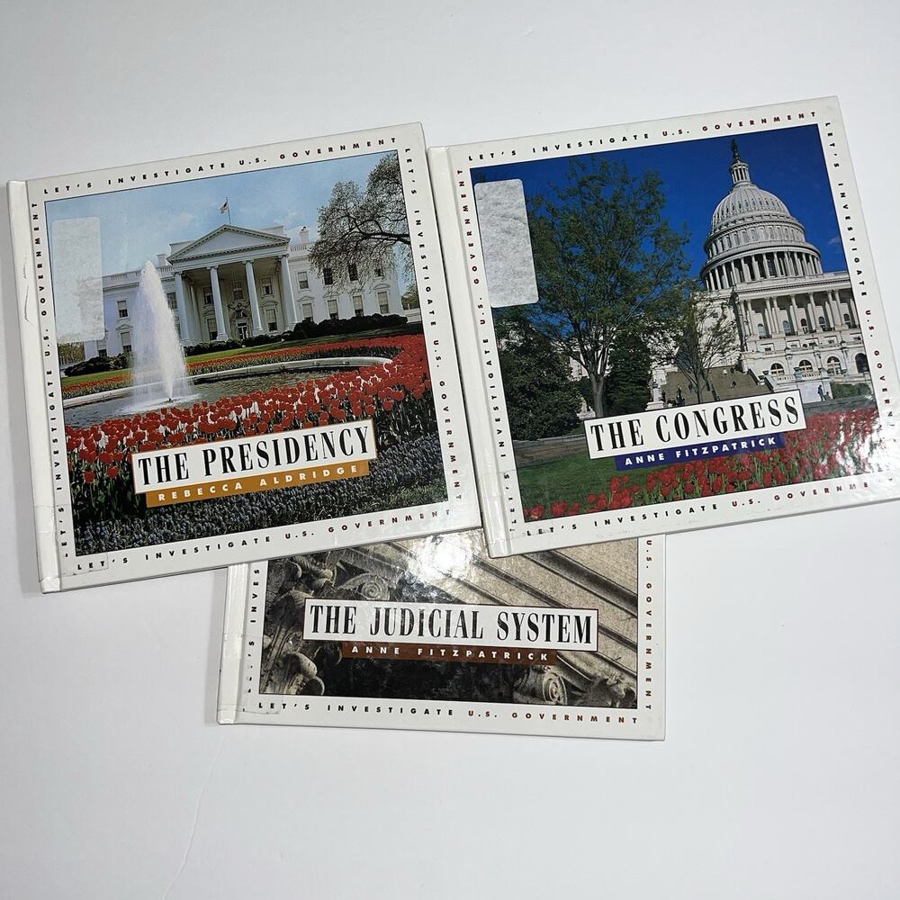 US Government Books Set 3 The Presidency Congress Judicial System Fitzpatrick